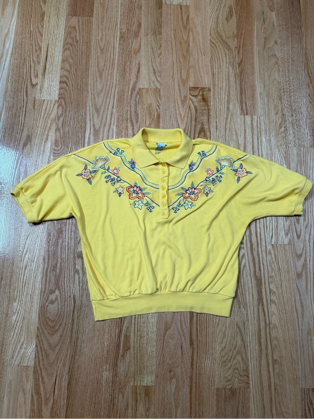 Vintage Napa Valley Women’s Polo Flower Embroidered Size Medium